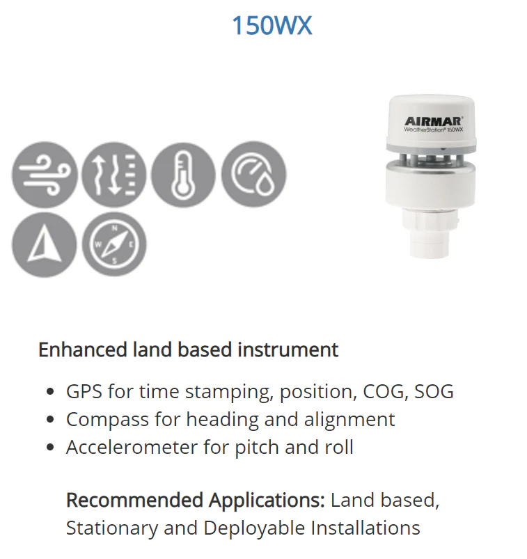 Airmar 150WX NMEA 0183 / 2000® WeatherStation® - (No Relative Humidity) - WS-150WX - Image 3
