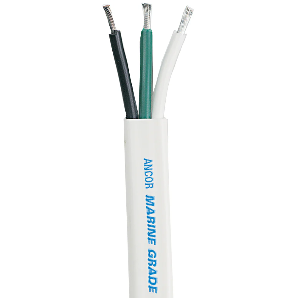 Ancor White Triplex Cable - 12/3 - White, Black, Green - Sold by the Foot [1313-FT]