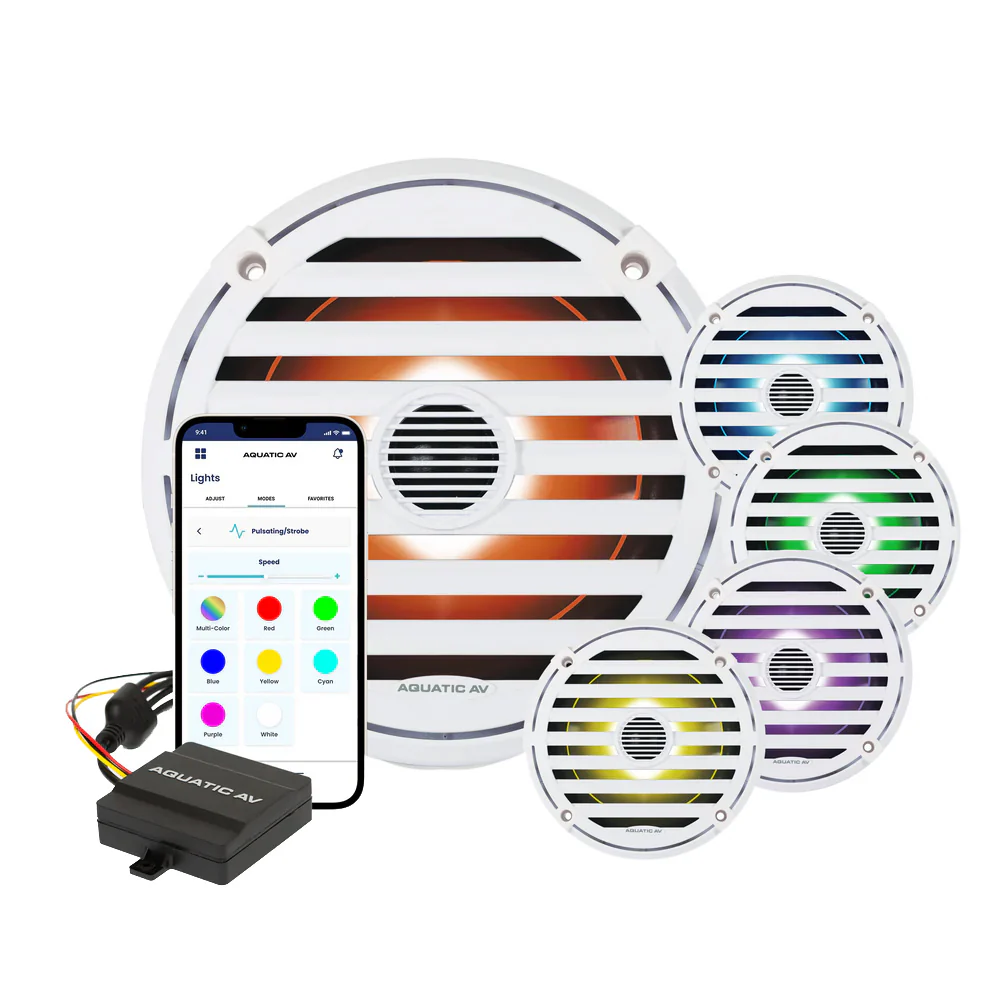 Aquatic AV ELITE 6.5" RGB Speakers - White - Pair [EL423] - Image 2