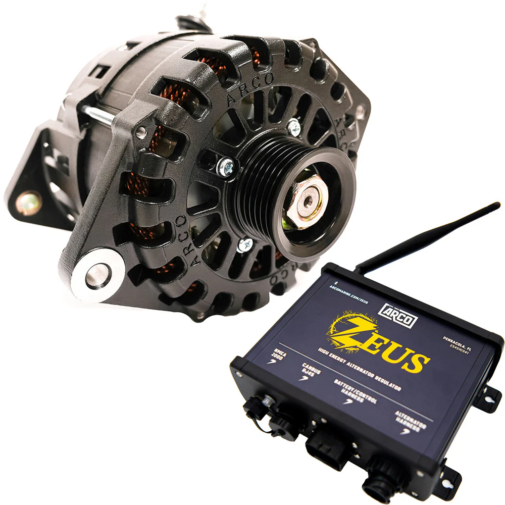 ARCO Zeus A8000-48V 8kW 3.15 Alternator w/Isolated Ground  Zeus High-Energy Alternator Regulator [4601-AZ1000]