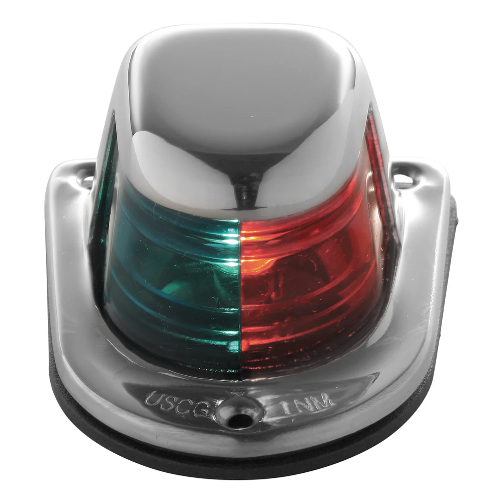 Attwood 1-Mile Deck Mount, Bi-Color Red/Green Combo Sidelight - 12V - Stainless Steel Housing [66318-7] - Image 3