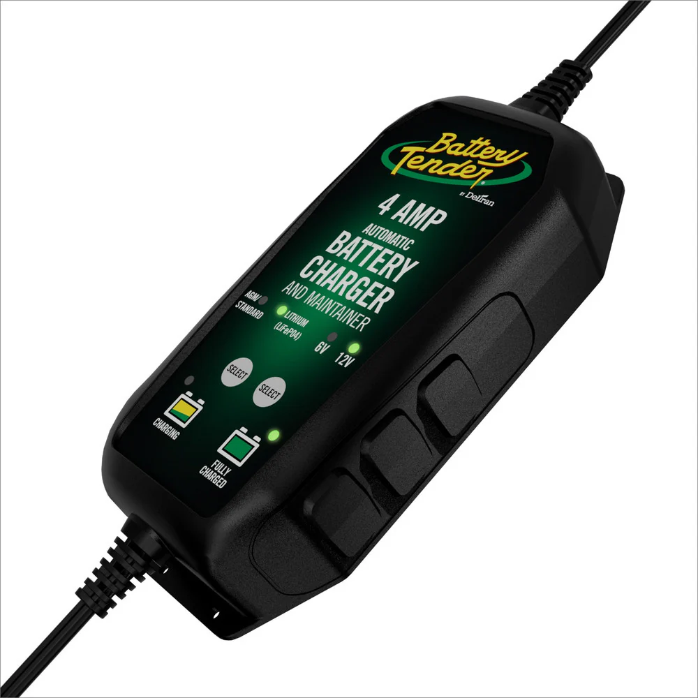Battery Tender 6V/12V, 4A Lead Acid  Lithium Selectable Battery Charger [022-0209-BT-WH] - Image 2