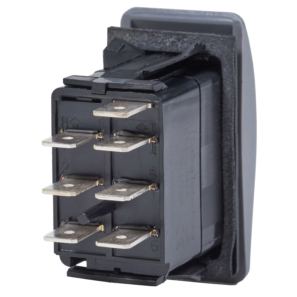 Blue Sea 7937 Contura II Switch DPDT Black - (ON)-OFF-ON [7937] - Image 2