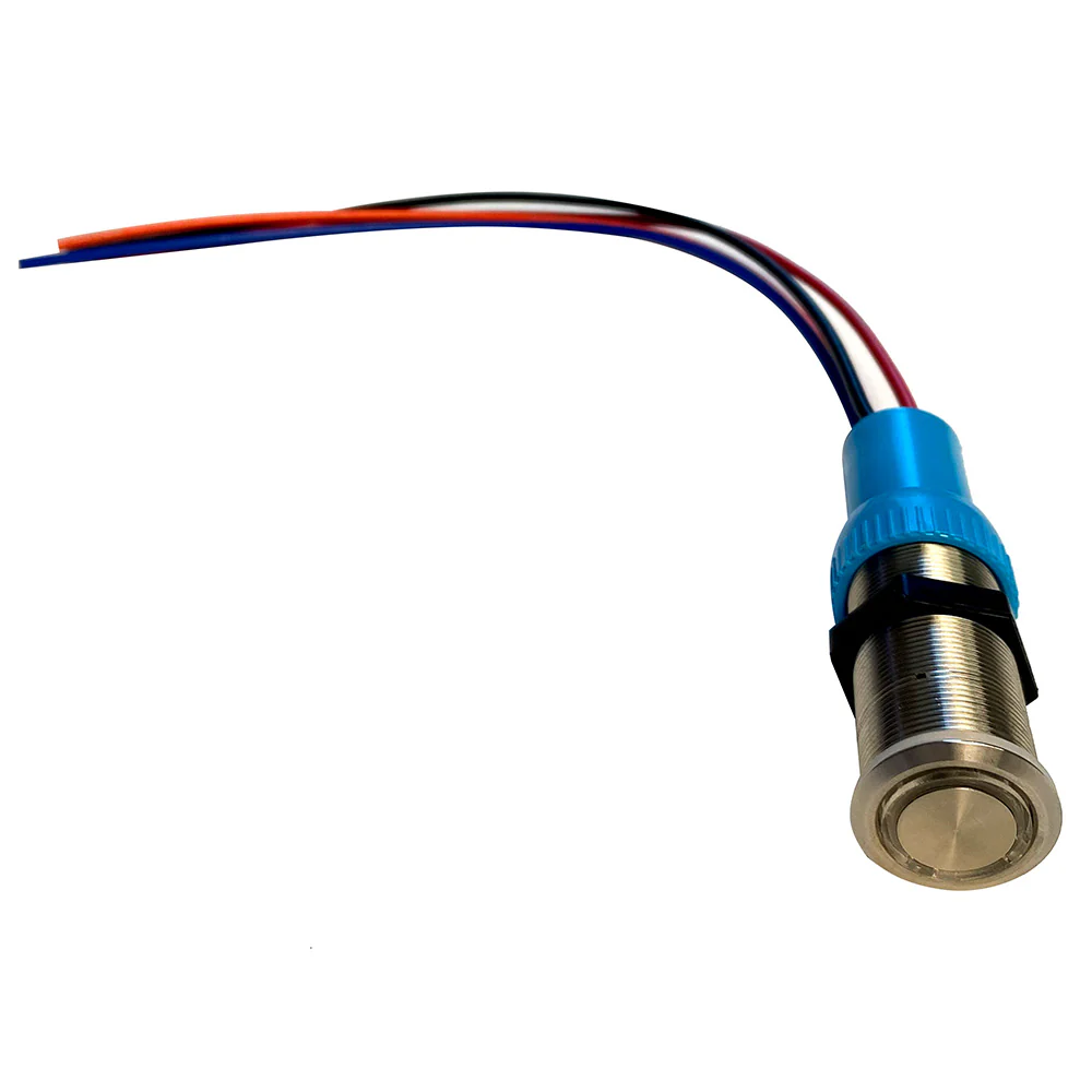 Bluewater 19mm Push Button Switch - Off/On Contact - Blue/Red LED - 1' Lead [9057-1113-1] - Image 2