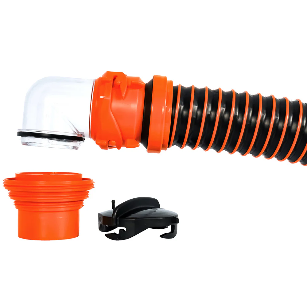 Camco RhinoEXTREME 15 Sewer Hose Kit w/ Swivel Fitting 4 In 1 Elbow Caps [39859] - Image 2