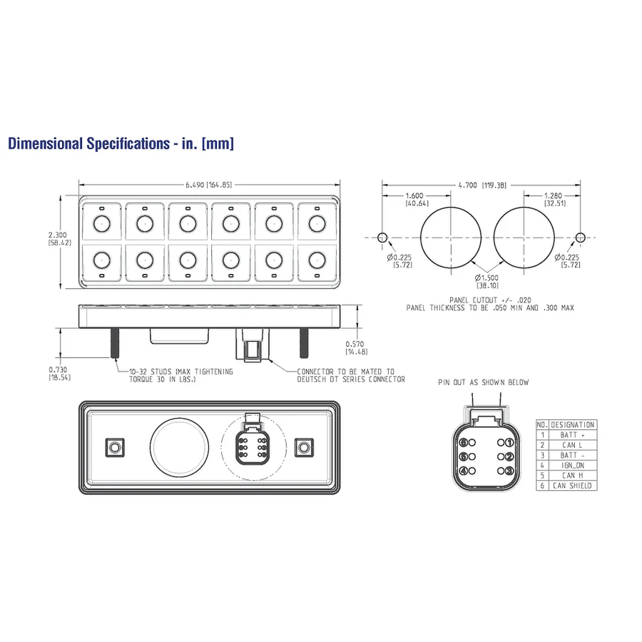 Maretron MPower® CKM12 Keypad w/CKM to NMEA 2000® Adapter Cable - 0.2M (Horizontal Orientation) - A3802-2 - Image 5