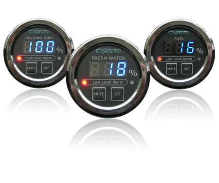 Oceanic Systems Panel Gauge Fresh Water 2" Black Face - 3350-W