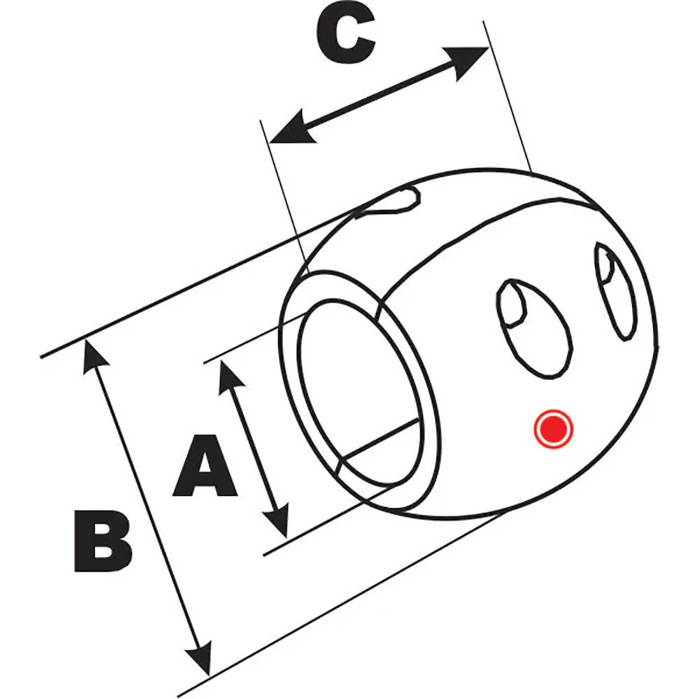 Performance Metals 1-1/4" (Large) Streamlined Shaft Anode - Aluminum [C1250AA] - Image 2