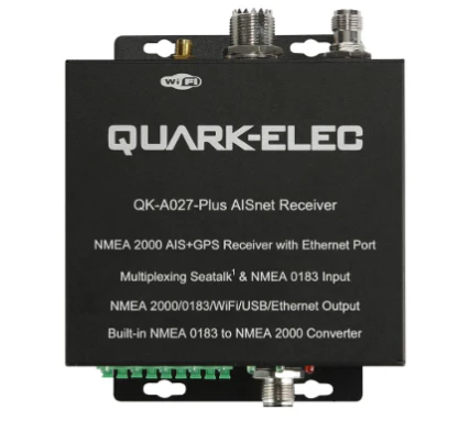 Quark-Elec NMEA 2000 AIS+GPS Receiver with NMEA Multiplexer and Ethernet, N2K, WiFi, USB Outputs -  QK-A027-plus