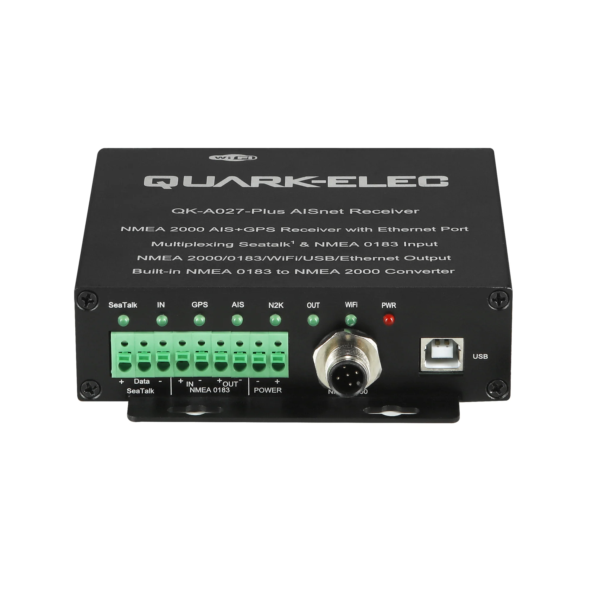 Quark-Elec NMEA 2000 AIS+GPS Receiver with NMEA Multiplexer and Ethernet, N2K, WiFi, USB Outputs -  QK-A027-plus - Image 3