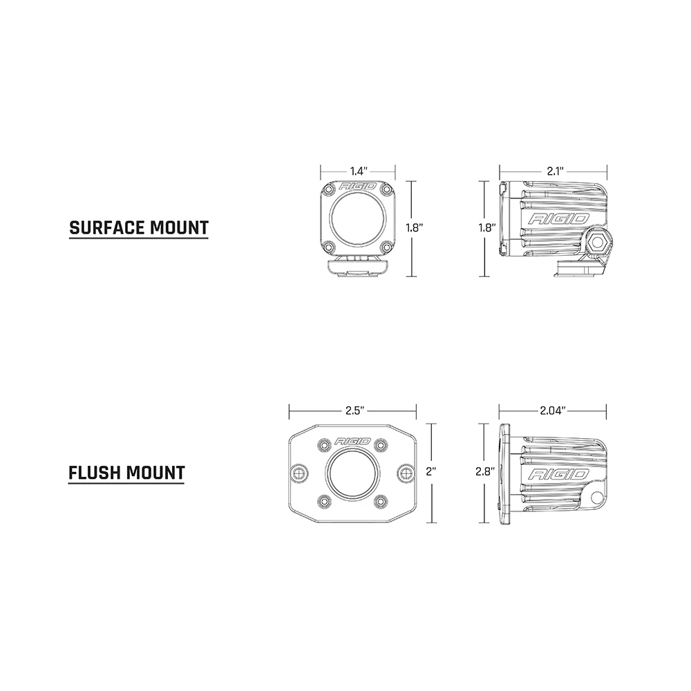 RIGID Industries Ignite Surface Mount Diffused - Pair - Black [20541] - Image 2