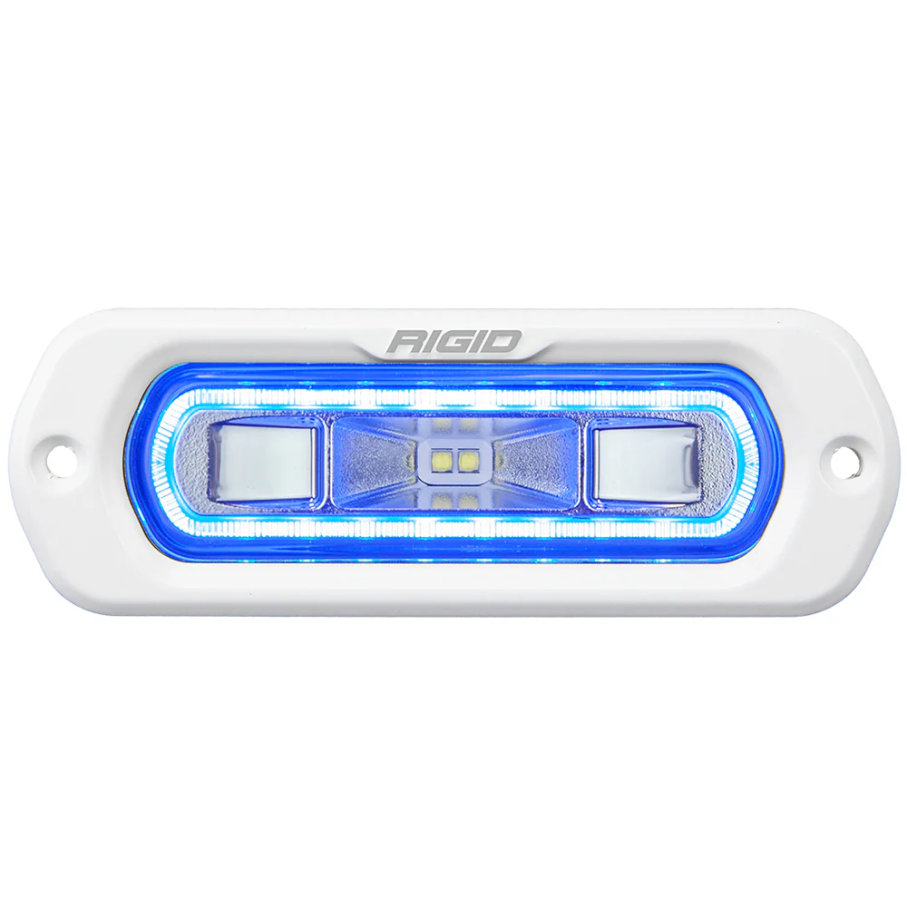 RIGID Industries SR-L Series Marine Spreader Light - White Flush Mount - White Light w/Blue Halo [51201]