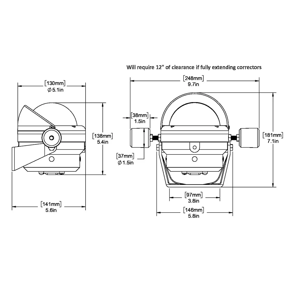 Ritchie HB-845 Helmsman Steel Boat Compass - Bracket Mount - Black [HB-845] - Image 2