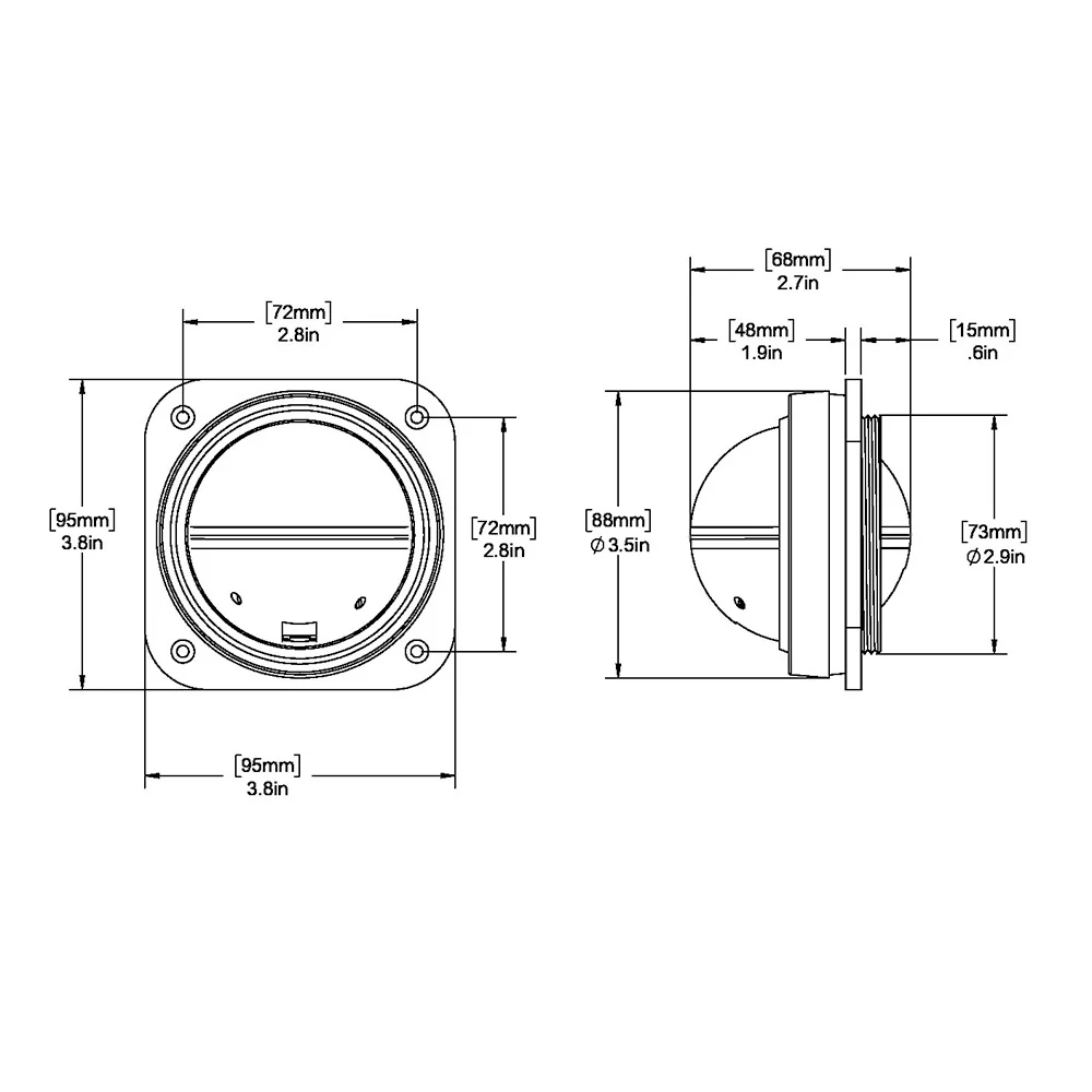 Ritchie V-527 Kayak Compass - Bulkhead Mount - White Dial [V-527] - Image 2