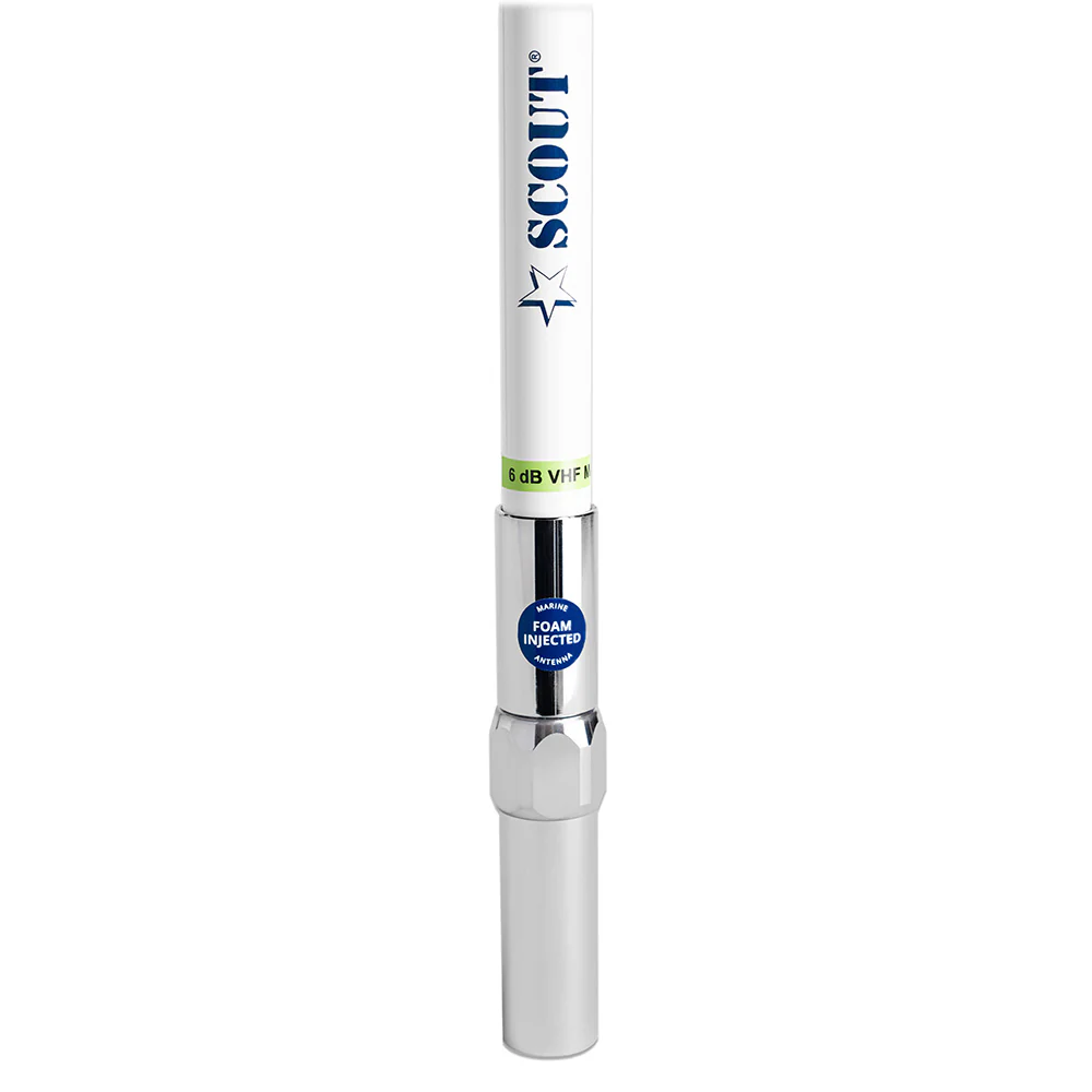 Scout 8' QuickFit White VHF Antenna w/5M Cable + FME Quick 6 Foam Filled 6db Solid Brass  Copper Element [PF AN NVHF00040T] - Image 2