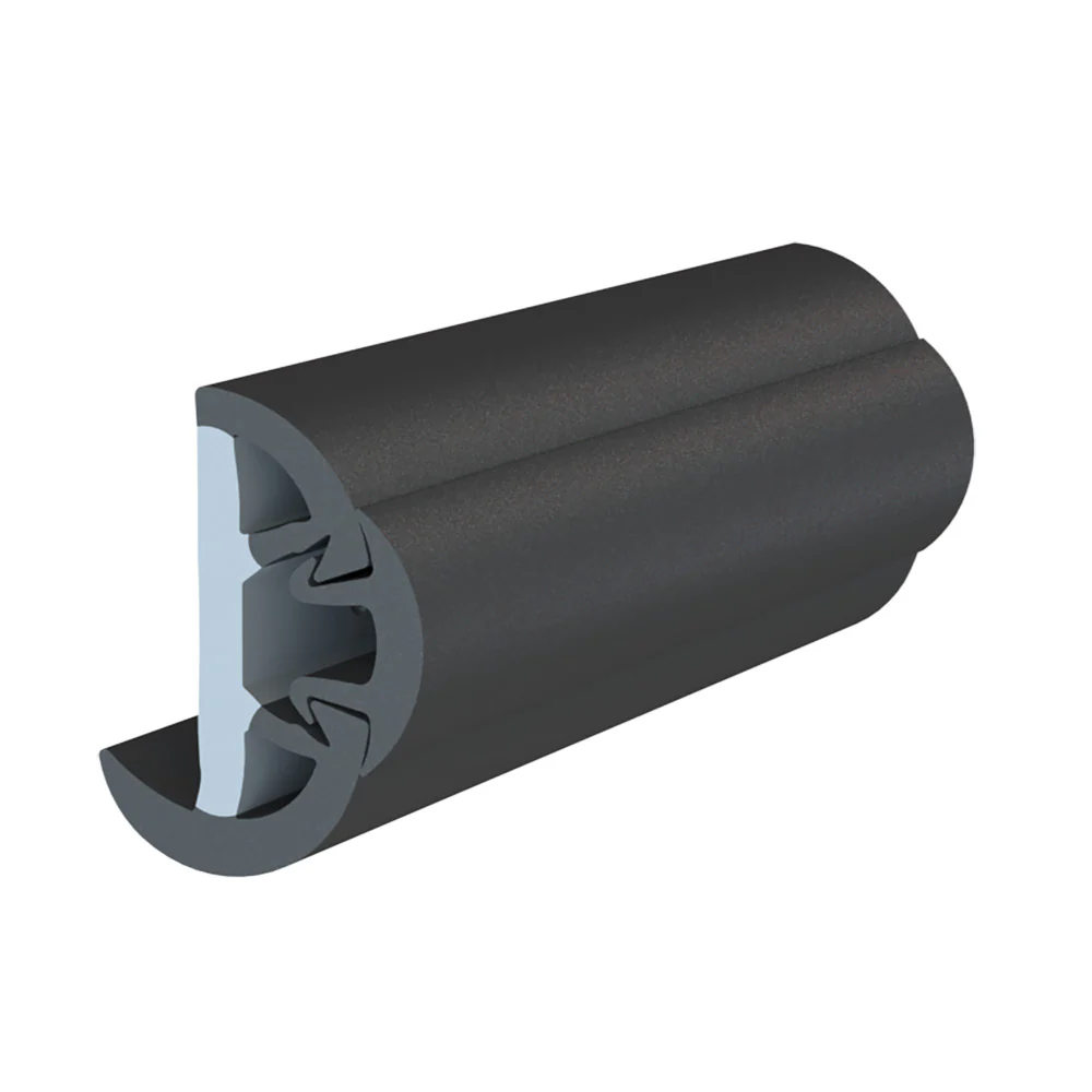 TACO SuproFlex Rub Rail Kit w/Flex Vinyl Overlay Insert - 1-5/8"H x 7/8"W x 60'L - Black w/Black Insert [V11-9991BBK60-2]