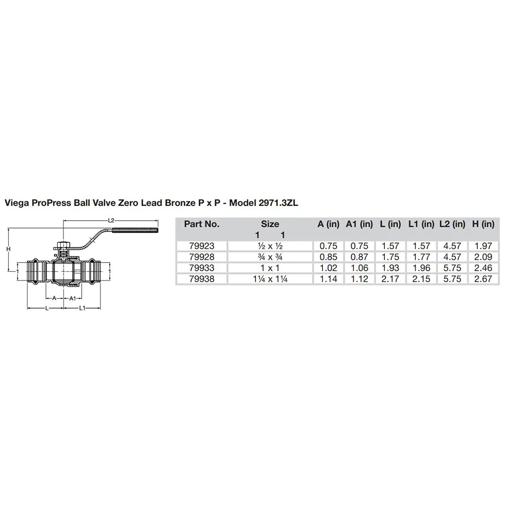 Viega ProPress 3/4" Zero Lead Bronze Ball Valve w/Stainless Stem - Double Press Connection - Smart Connect Technology [79928] - Image 2