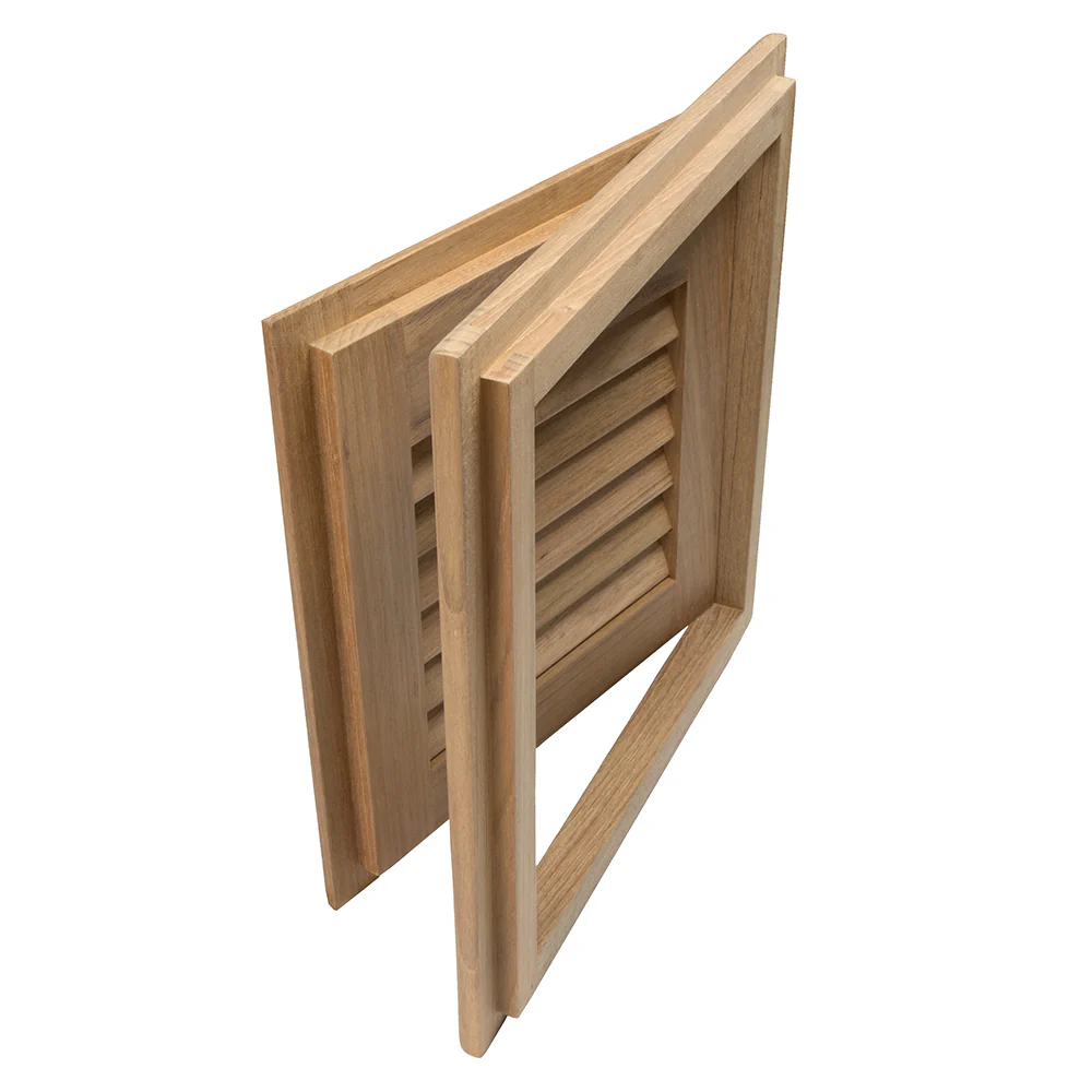 Whitecap Teak Louvered Door & Frame - Right Hand - 12" x 12" [60720] - Image 2