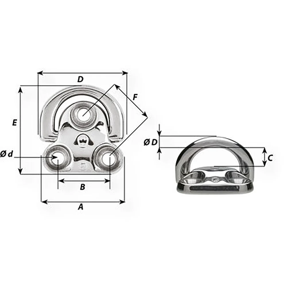 Wichard Folding Pad Eye - Diameter 5/16" [6605W] - Image 2