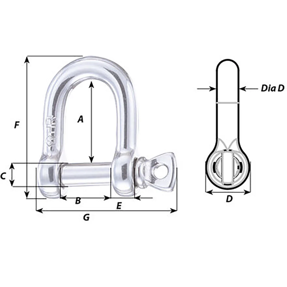 Wichard HR D Shackle - Diameter 1/4" [11203W] - Image 2