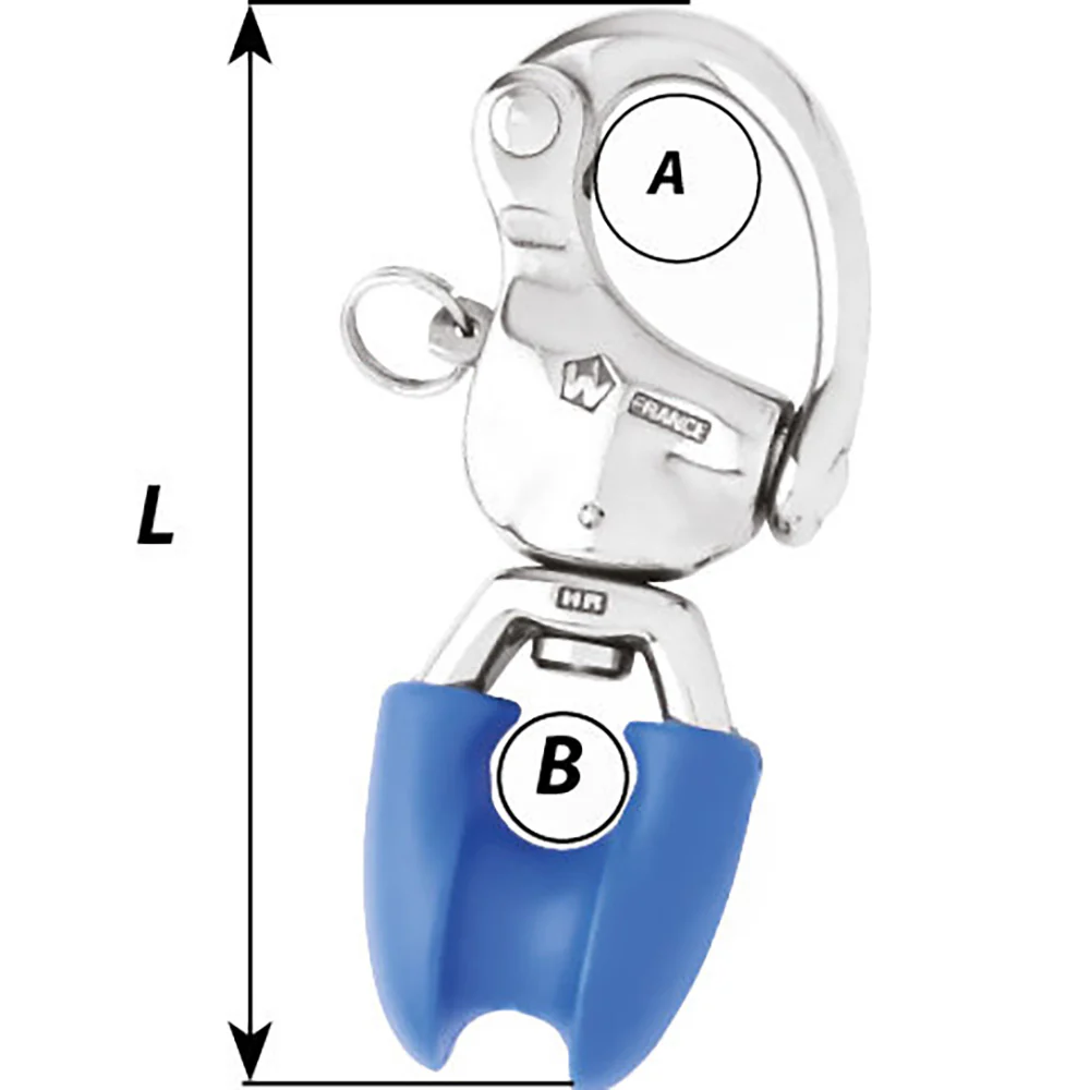 Wichard HR Snap Shackle w/Thimble Eye - Length 3-3/4" [2493W] - Image 2