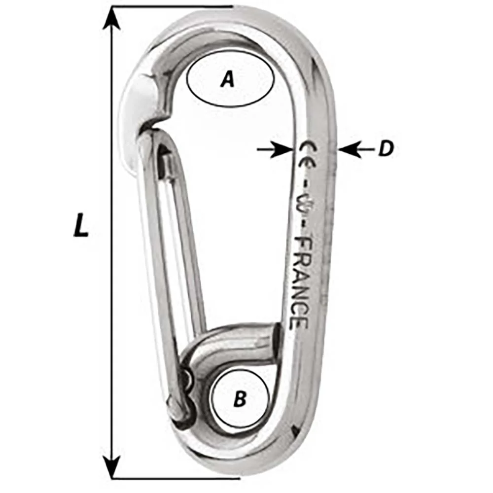 Wichard Symmetric Carbine Hook - Length 100mm - 13/32" [2316W] - Image 2